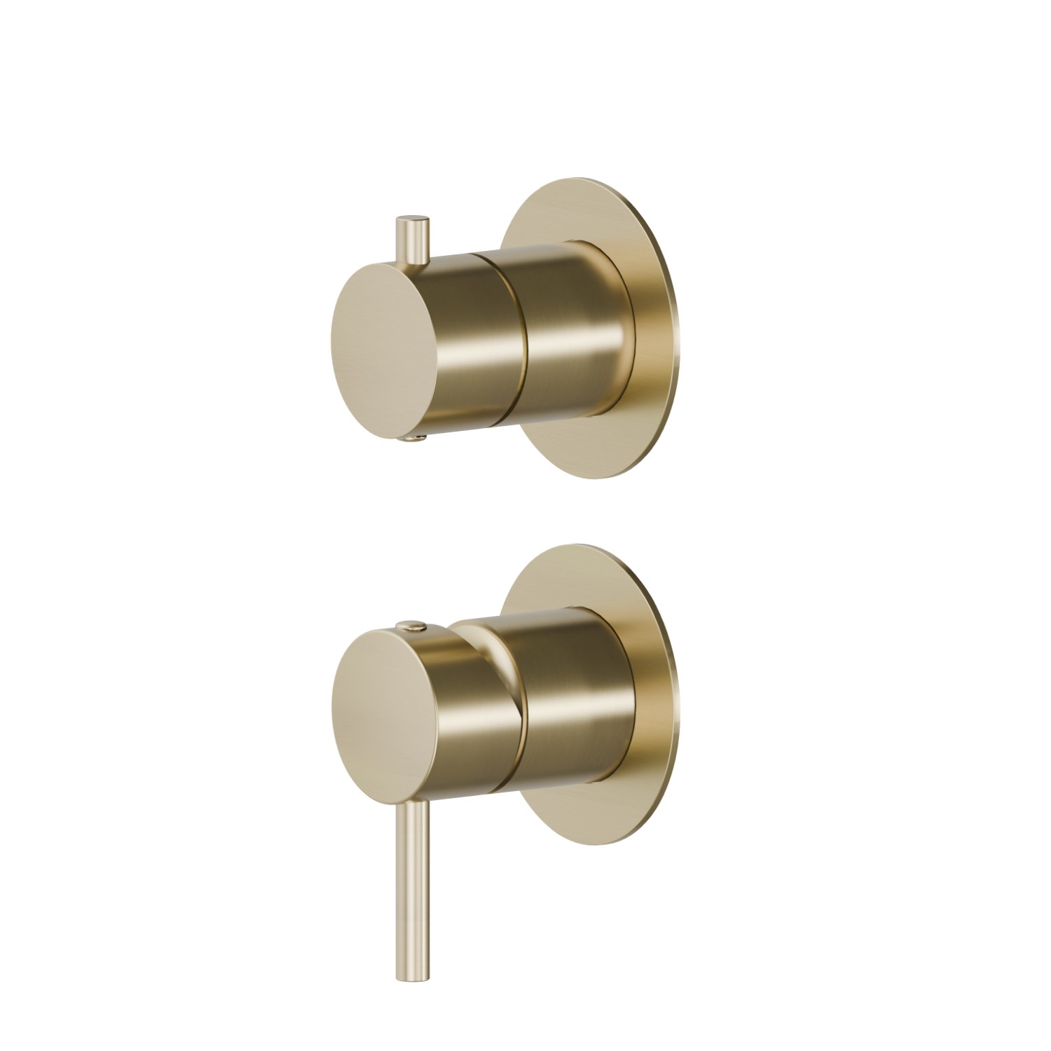 Single lever concealed mixer with 2 ways out mechanical diverter. Ø70. External part. 1/2” connections.  - finish PVD Brushed Pale Gold