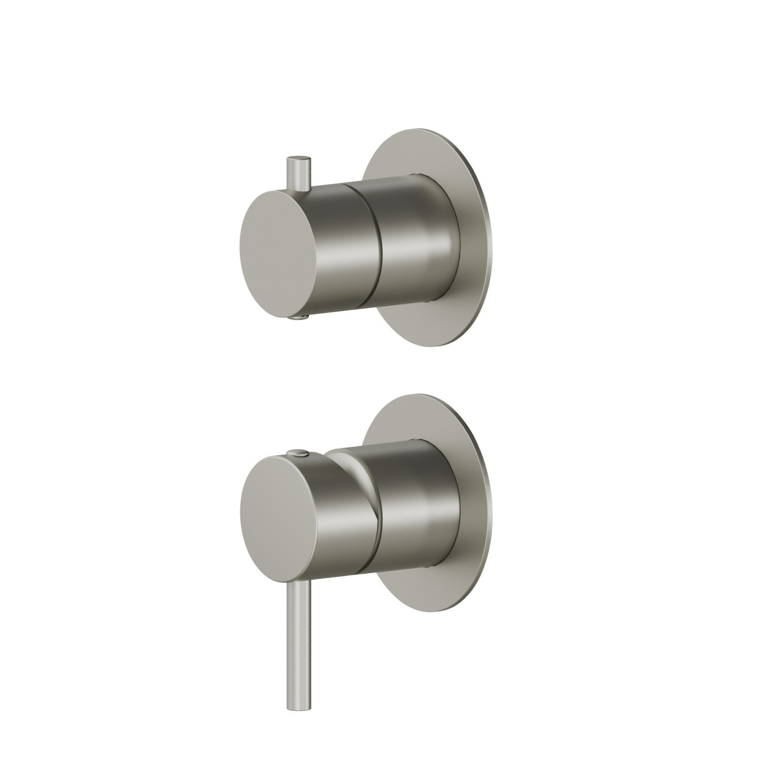 Single lever concealed mixer with 2 ways out mechanical diverter. Ø70. External part. 1/2” connections.  - finish Titanium Satin