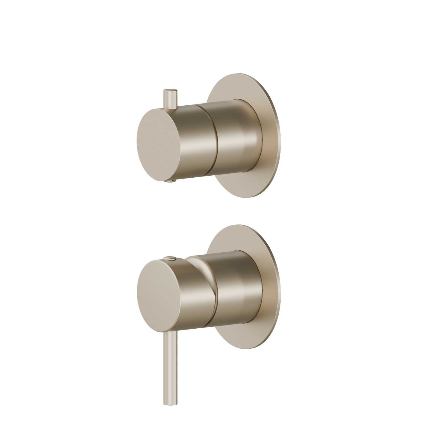 Single lever concealed mixer with 2 ways out mechanical diverter. Ø70. External part. 1/2” connections.  - finish Gold Satin