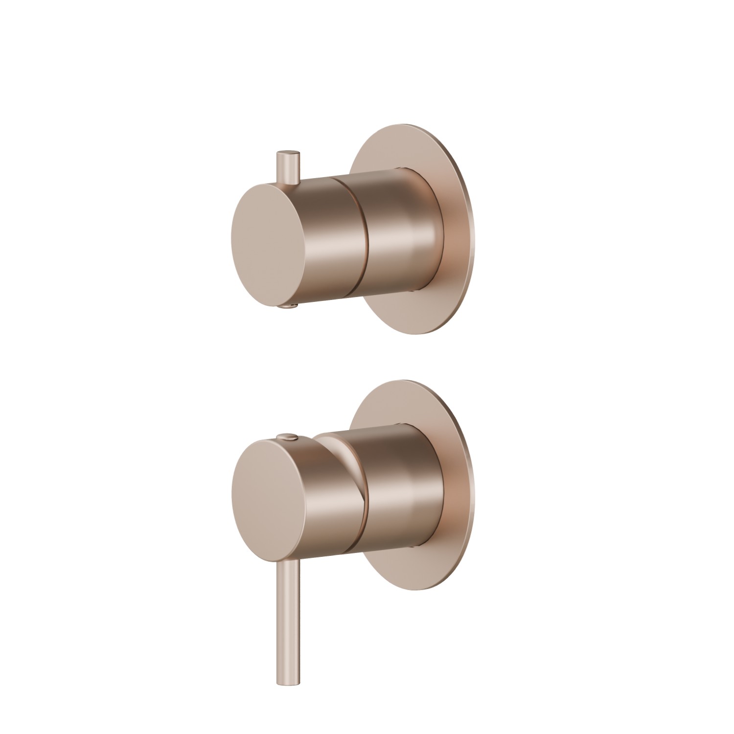 Single lever concealed mixer with 2 ways out mechanical diverter. Ø70. External part. 1/2” connections.  - finish Copper Satin