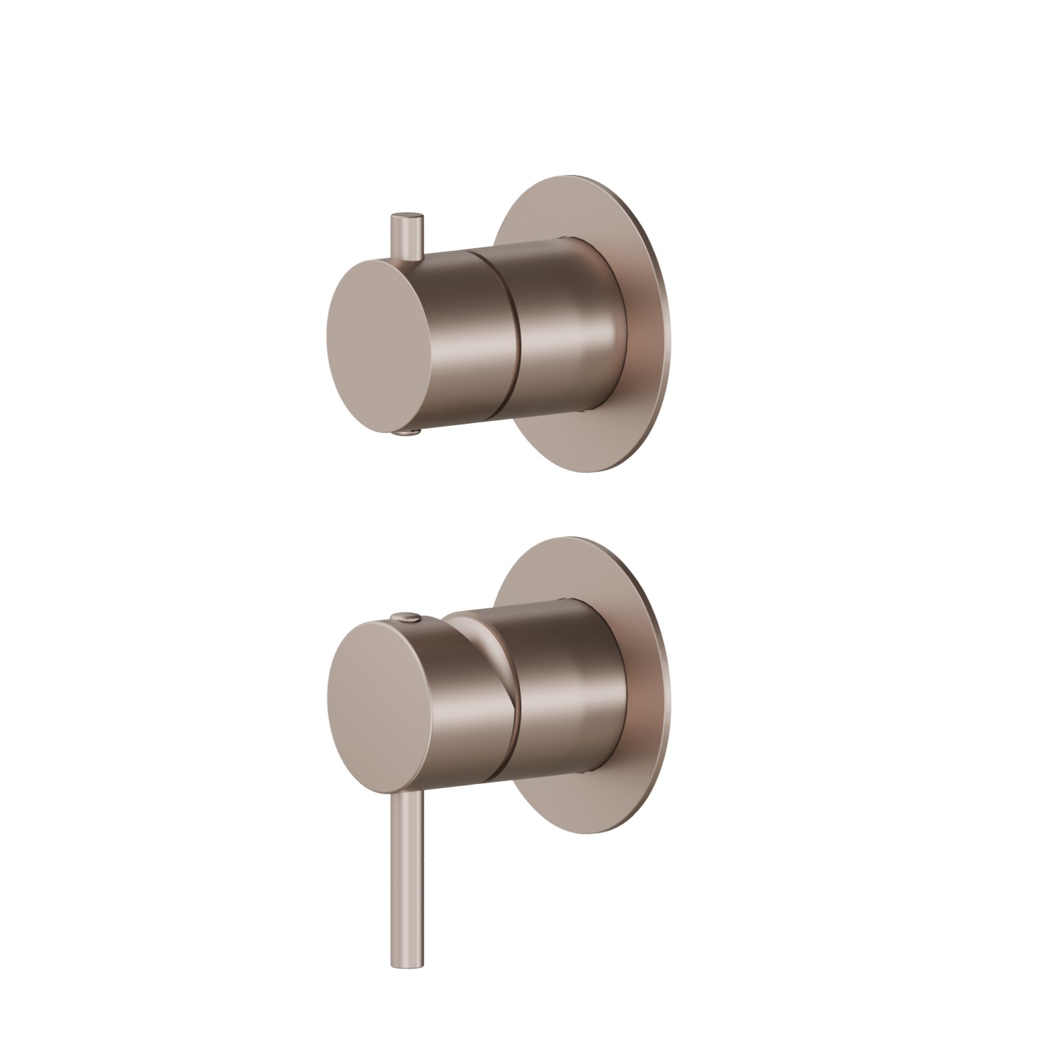 Single lever concealed mixer with 2 ways out mechanical diverter. Ø70. External part. 1/2” connections.  - finish Copper Glossy