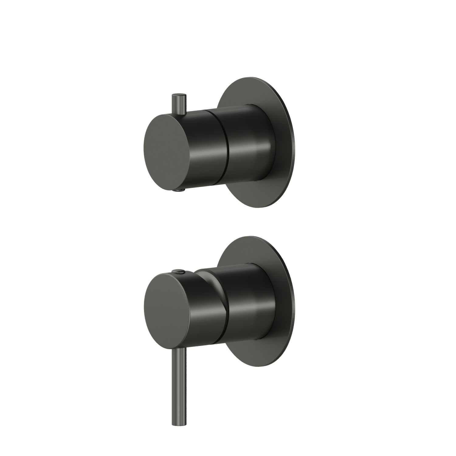 Single lever concealed mixer with 2 ways out mechanical diverter. Ø70. External part. 1/2” connections.  - finish Carbon Satin
