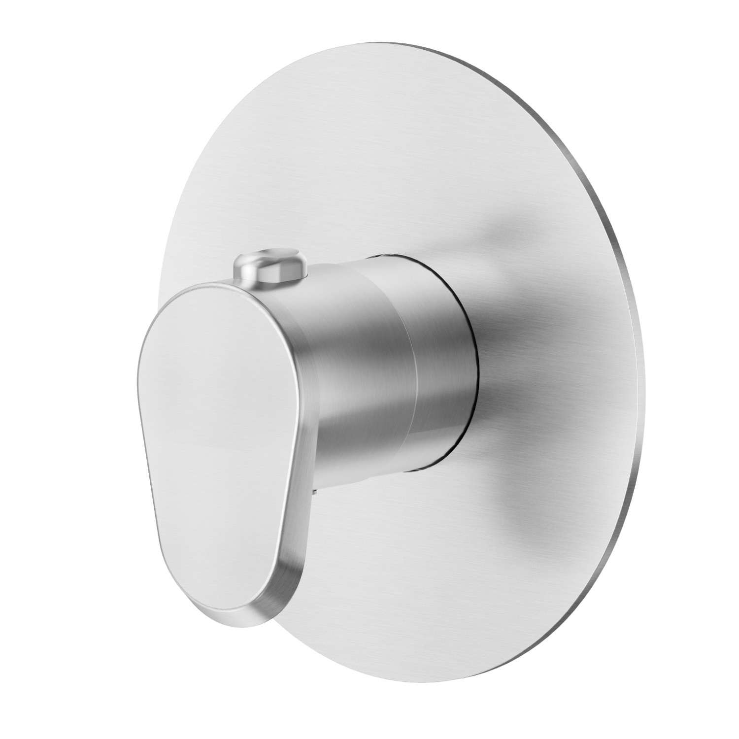 Thermostatic concealed mixer, to combine with a stop valve. External part - finish PVD Brushed steel