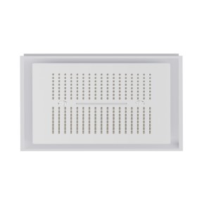 Steel squared concealed head shower with raining jet, waterfall jet and multicolor lighting system - finish Chrome + Matt white