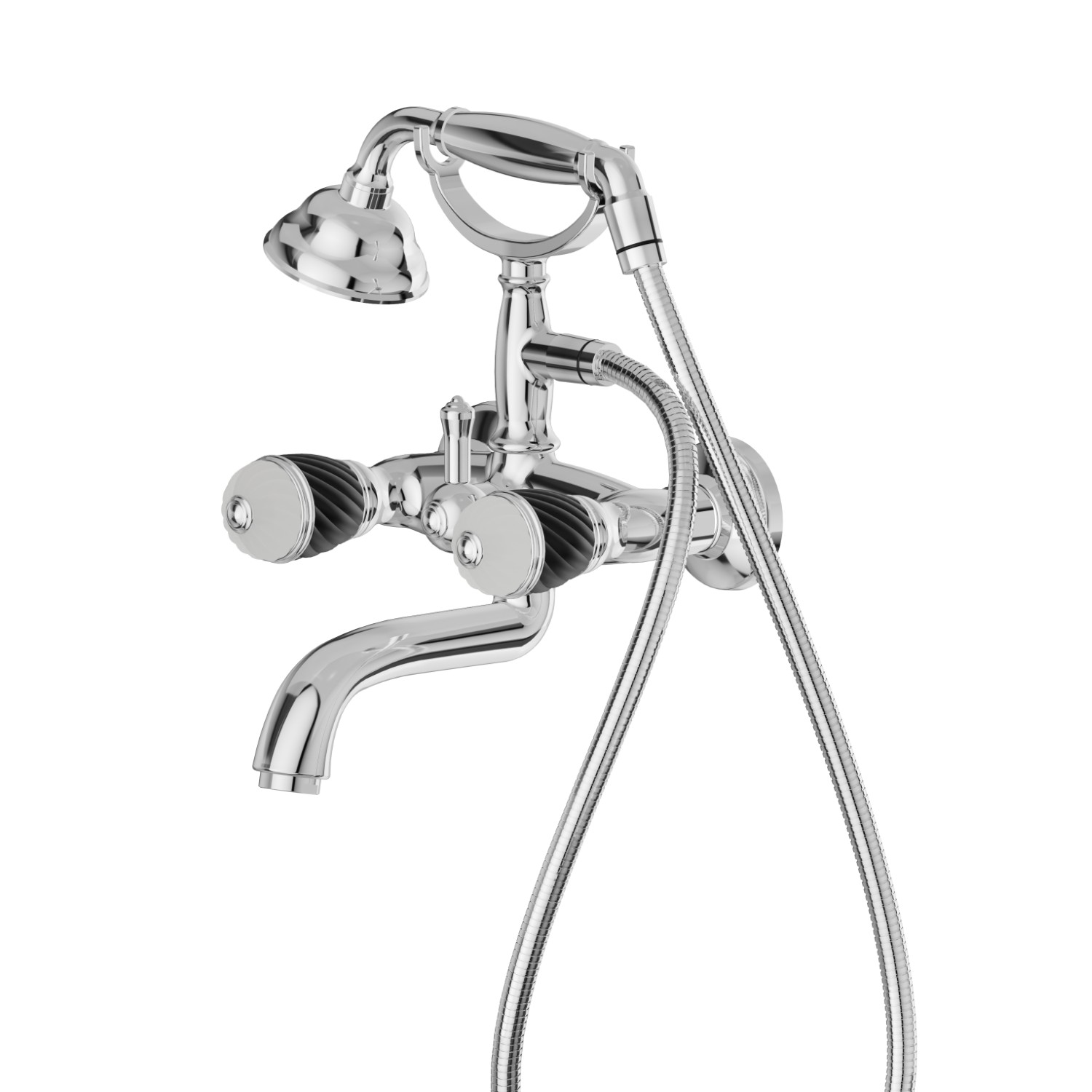 Mélangeur bain douche mural - finition Chrome