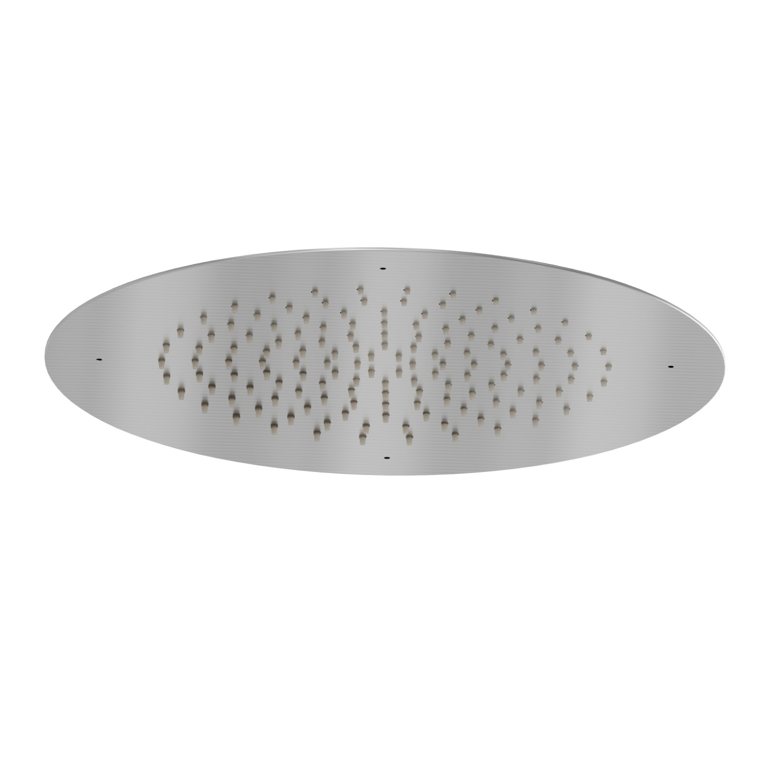 Soffione tondo ad incasso in acciaio con getto a pioggia.
Ø 400mm. - finitura Acciaio Inox