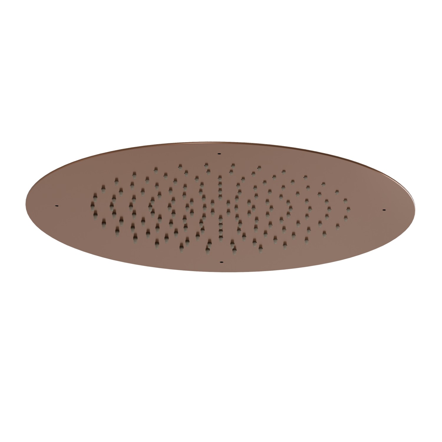 Soffione tondo ad incasso in acciaio con getto a pioggia.
Ø 400mm. - finitura PVD Copper Bronze