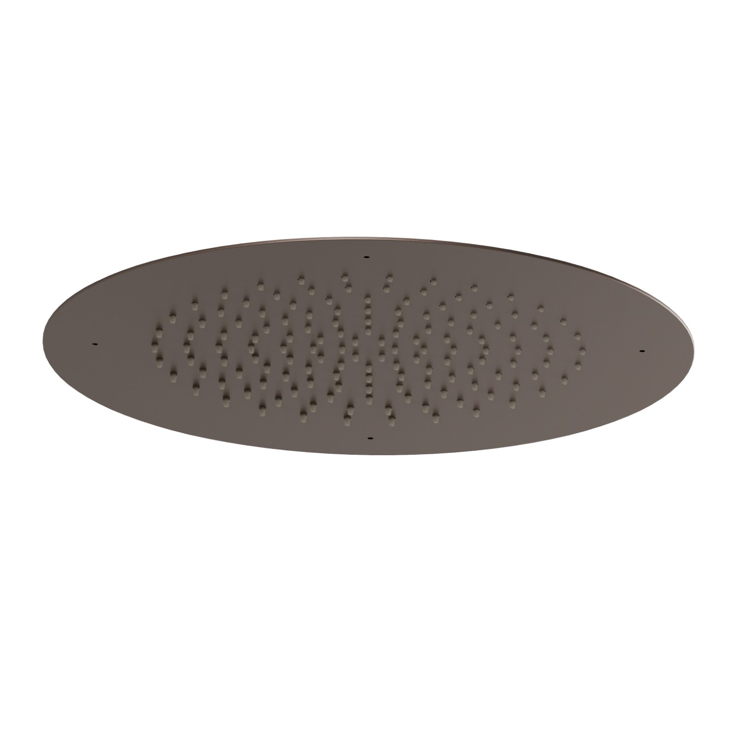Soffione tondo ad incasso in acciaio con getto a pioggia.
Ø 400mm. - finitura Copper Glossy