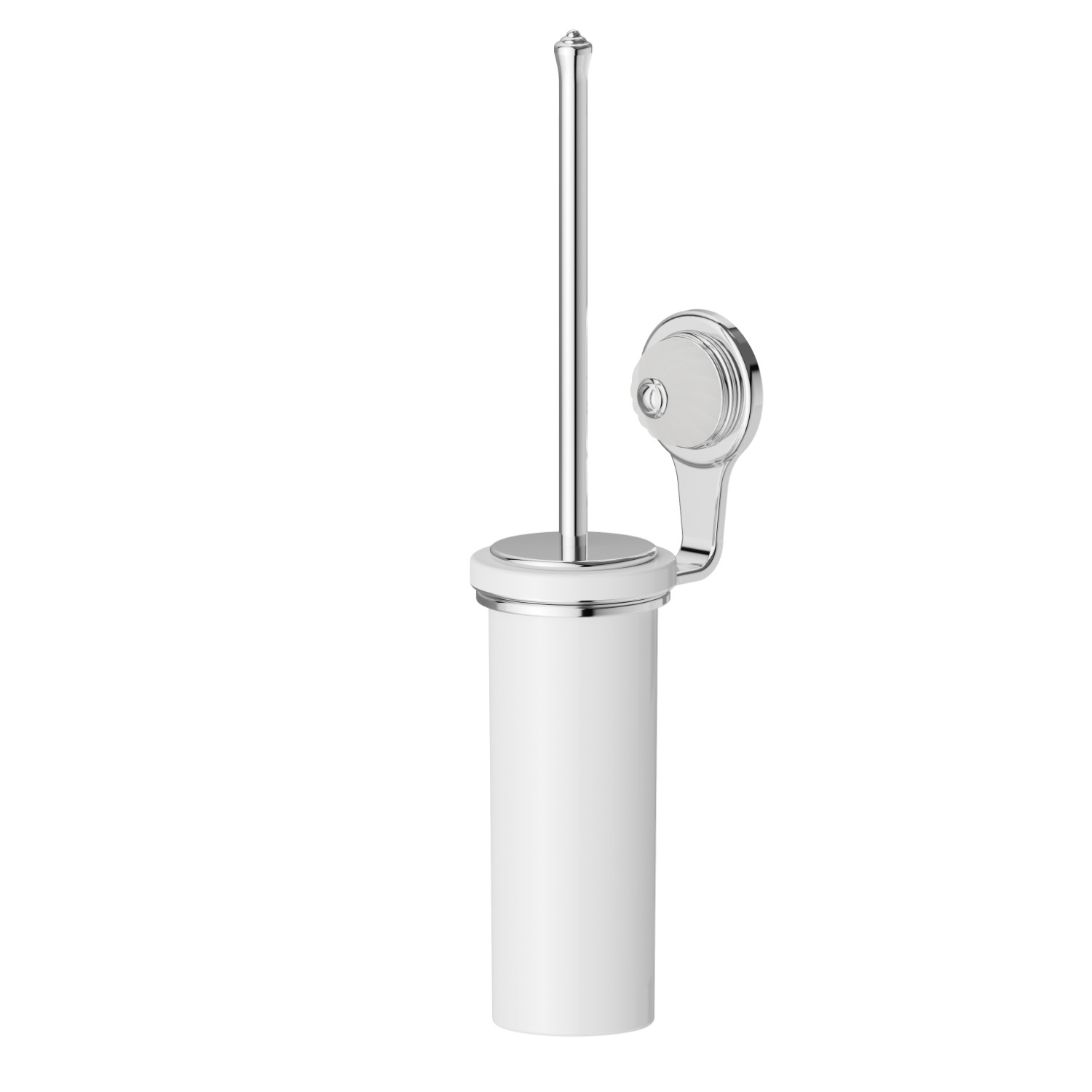 Wall-mounted toilet brush holder with brush - finish Chrome