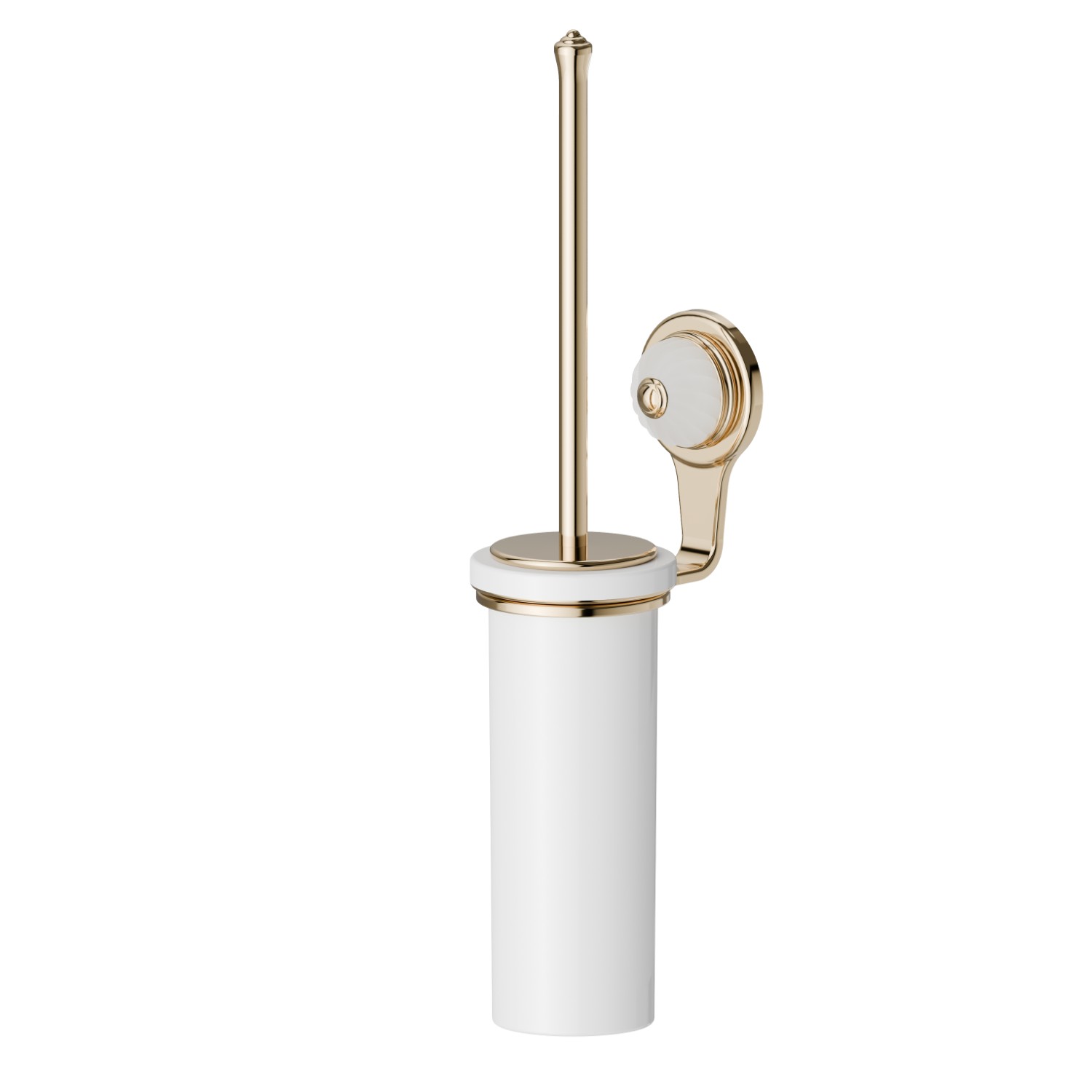 Wall-mounted toilet brush holder with brush - finish Gold