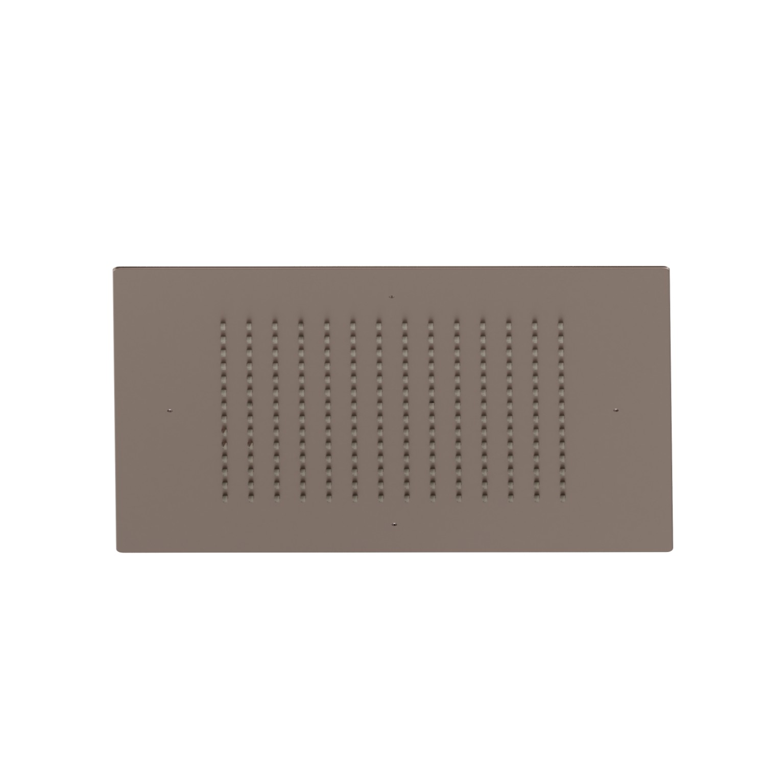 Soffione quadro ad incasso in acciaio con getto a pioggia.
400x400 mm. - finitura Copper Glossy
