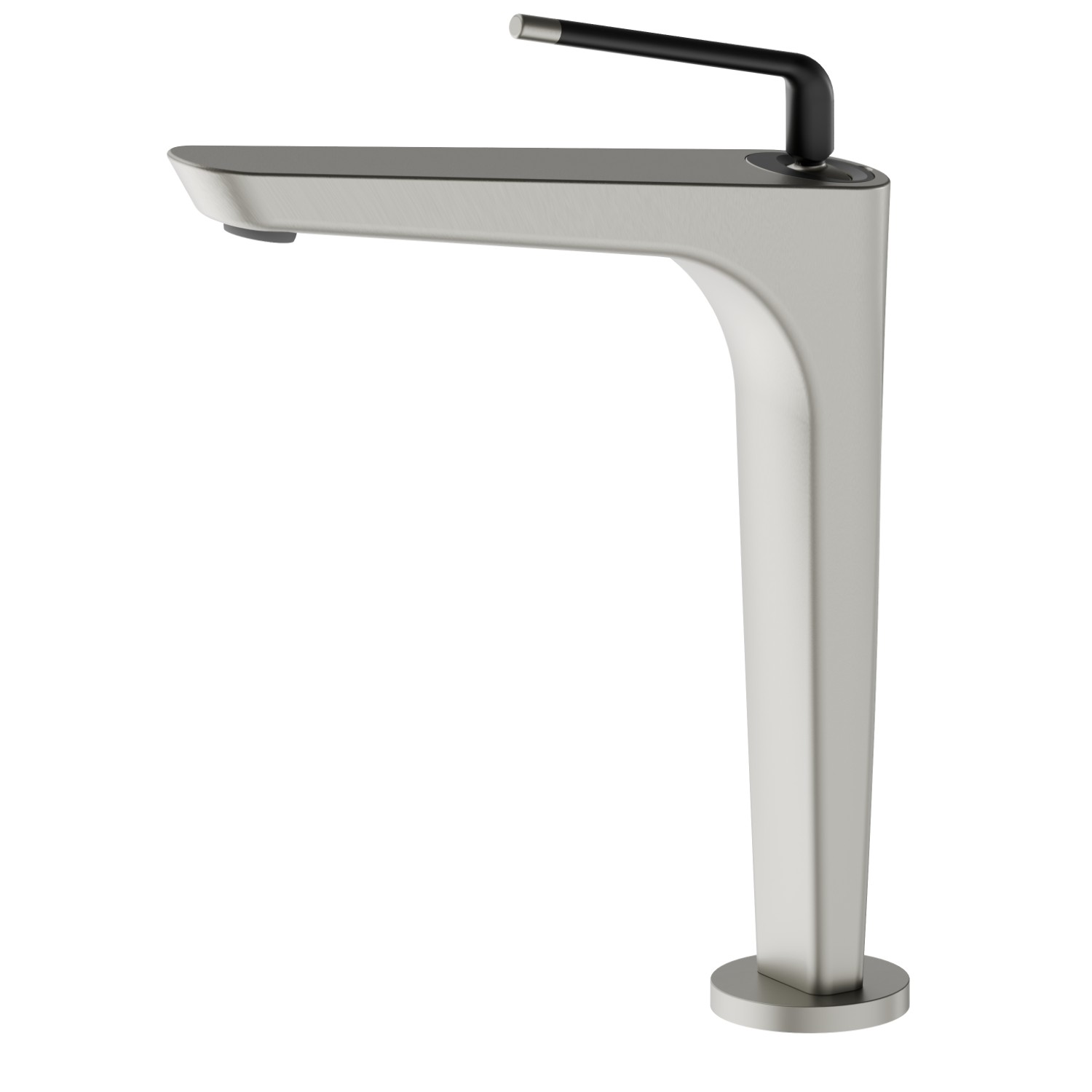 Einhebel-Mischbatterie hohe Ausführung für Aufsatzwaschbecken - oberfläche Titanium Satin - Schwarz matt