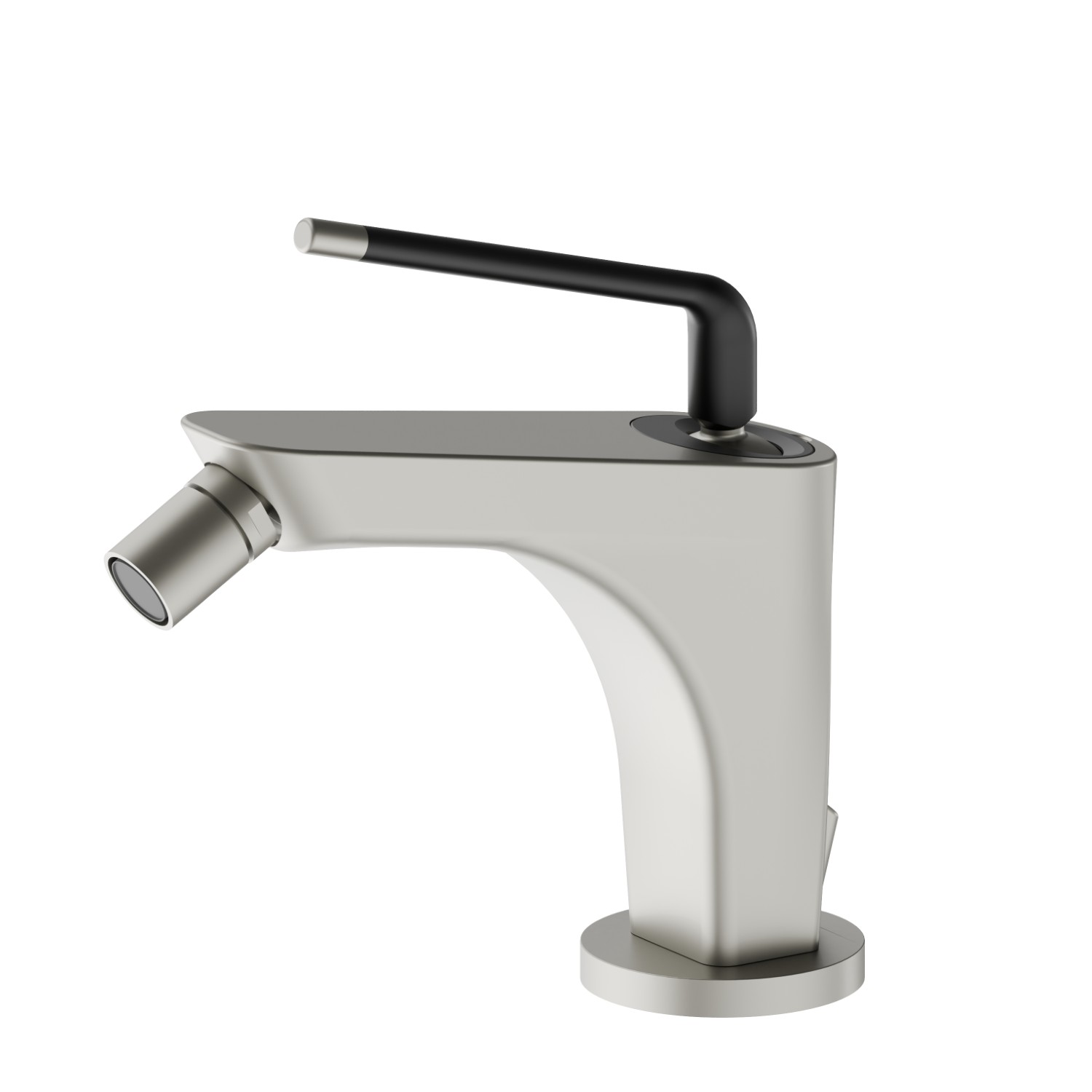 Single lever bidet mixer - finish Titanium Satin - Matt black