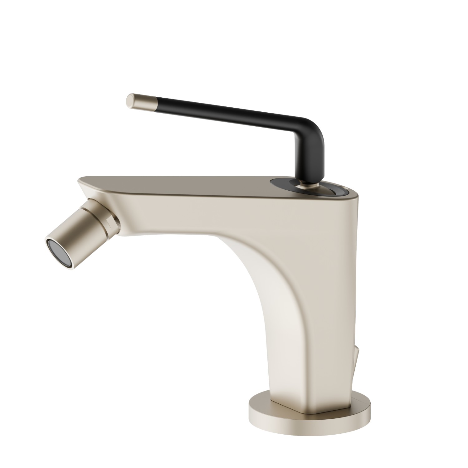 Single lever bidet mixer - finish Gold Satin - Matt black