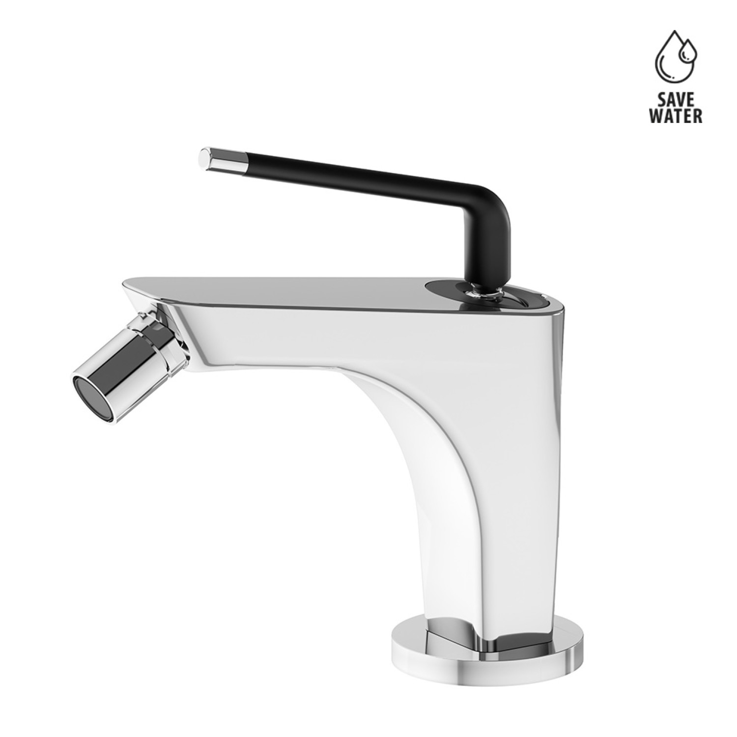Single lever bidet mixer - finish Chrome - Matt Black