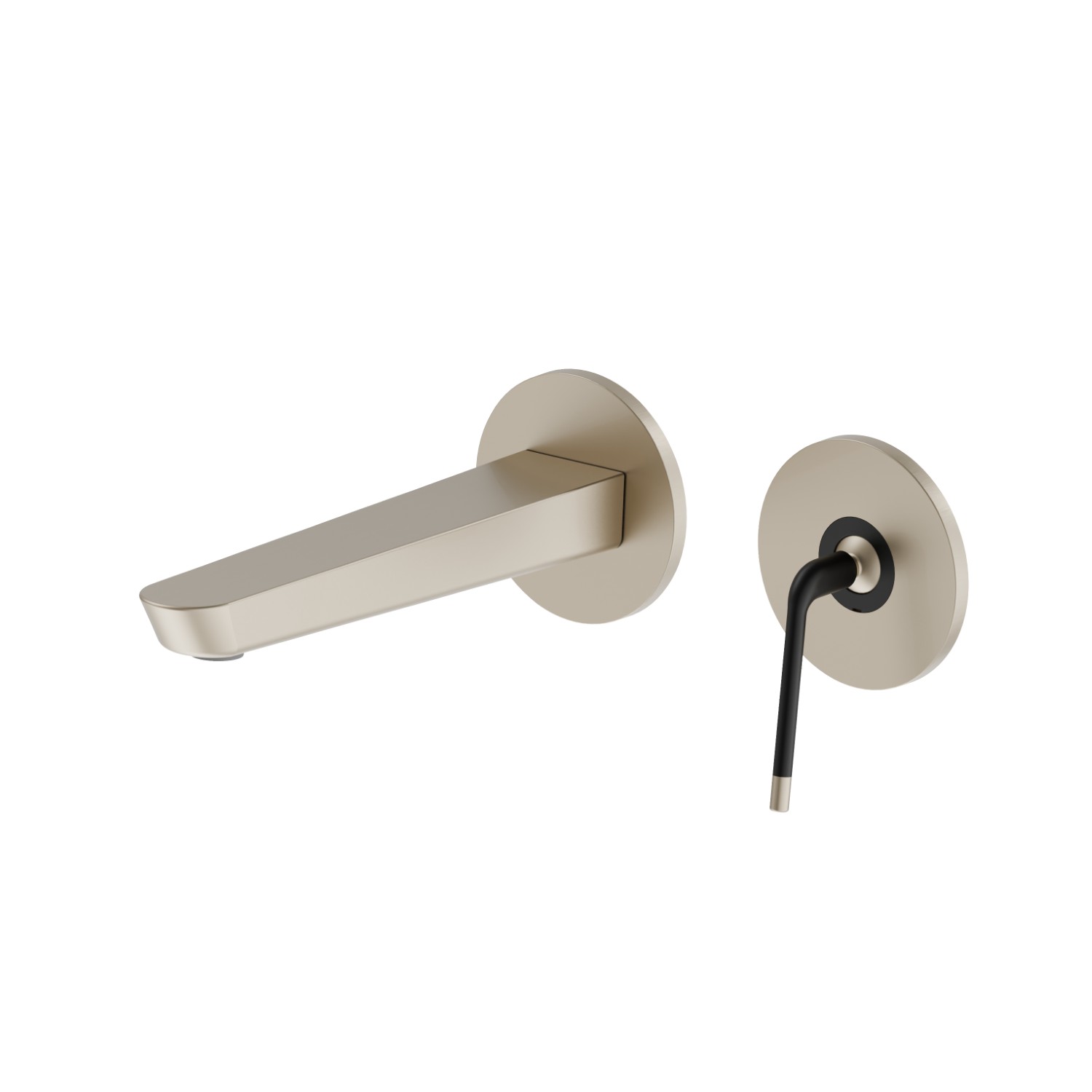 Single lever wall mixer group - finish Gold Satin - Matt black