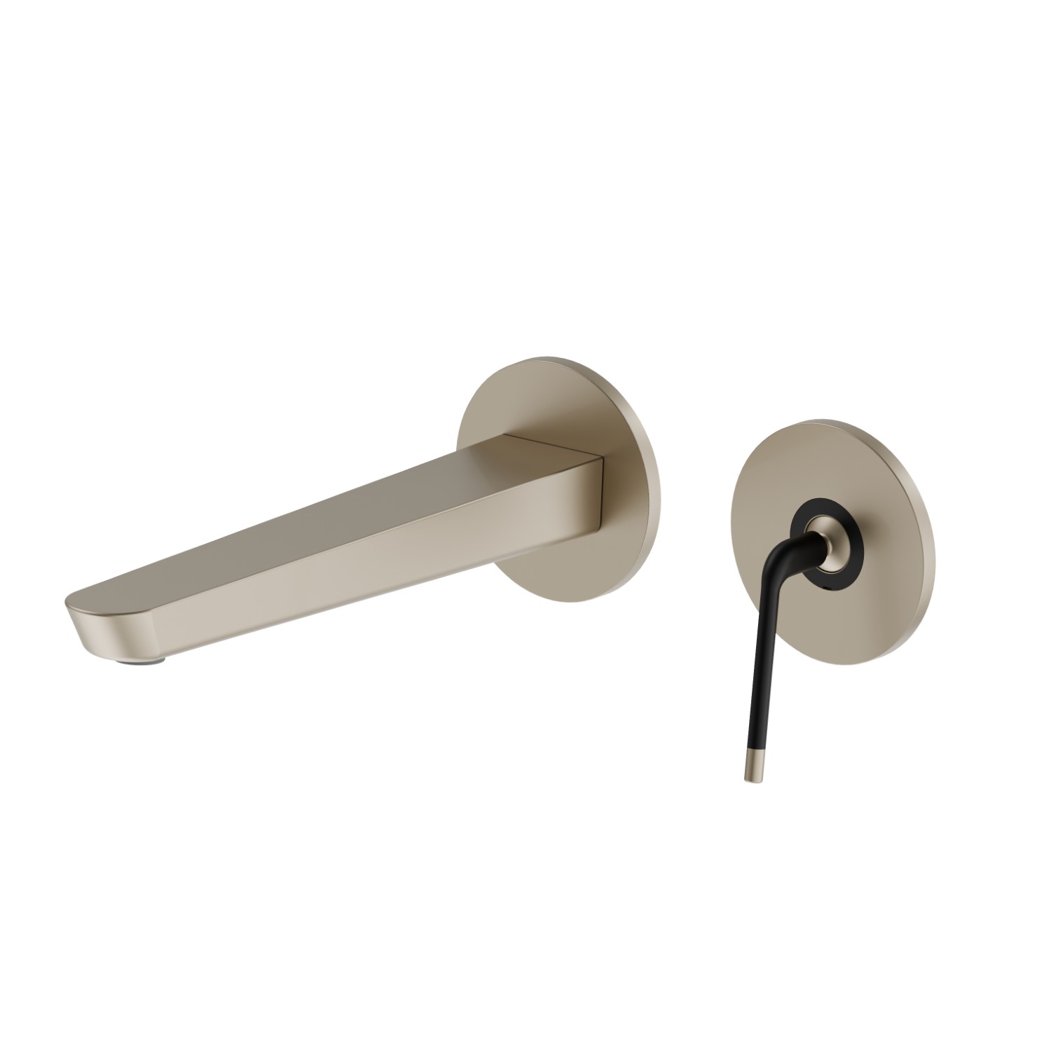 Single lever wall mixer group - finish Gold Satin - Matt black