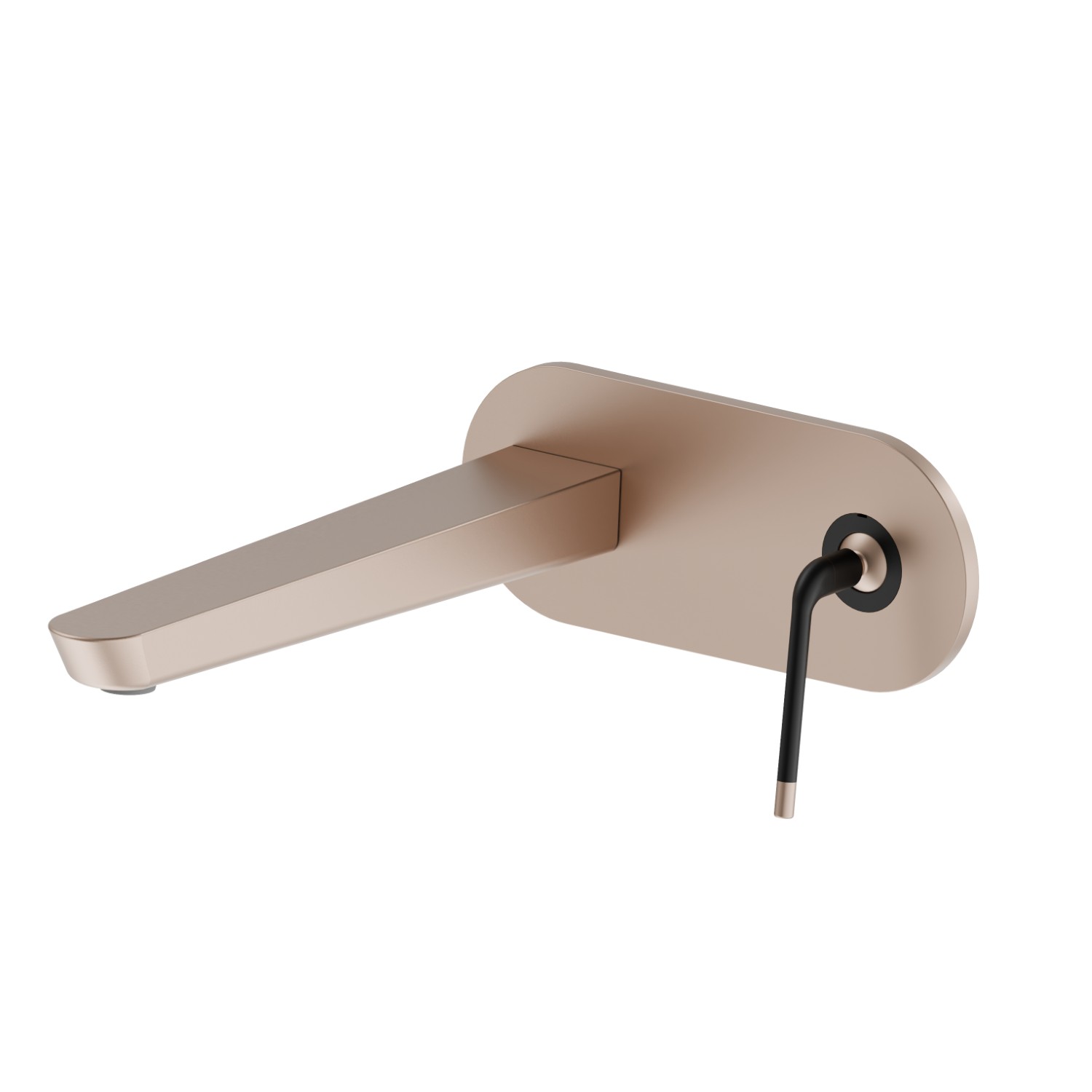 Wandmontierte einhebel-mischbatterie-gruppe für waschbecken - oberfläche Copper Satin - Schwarz matt