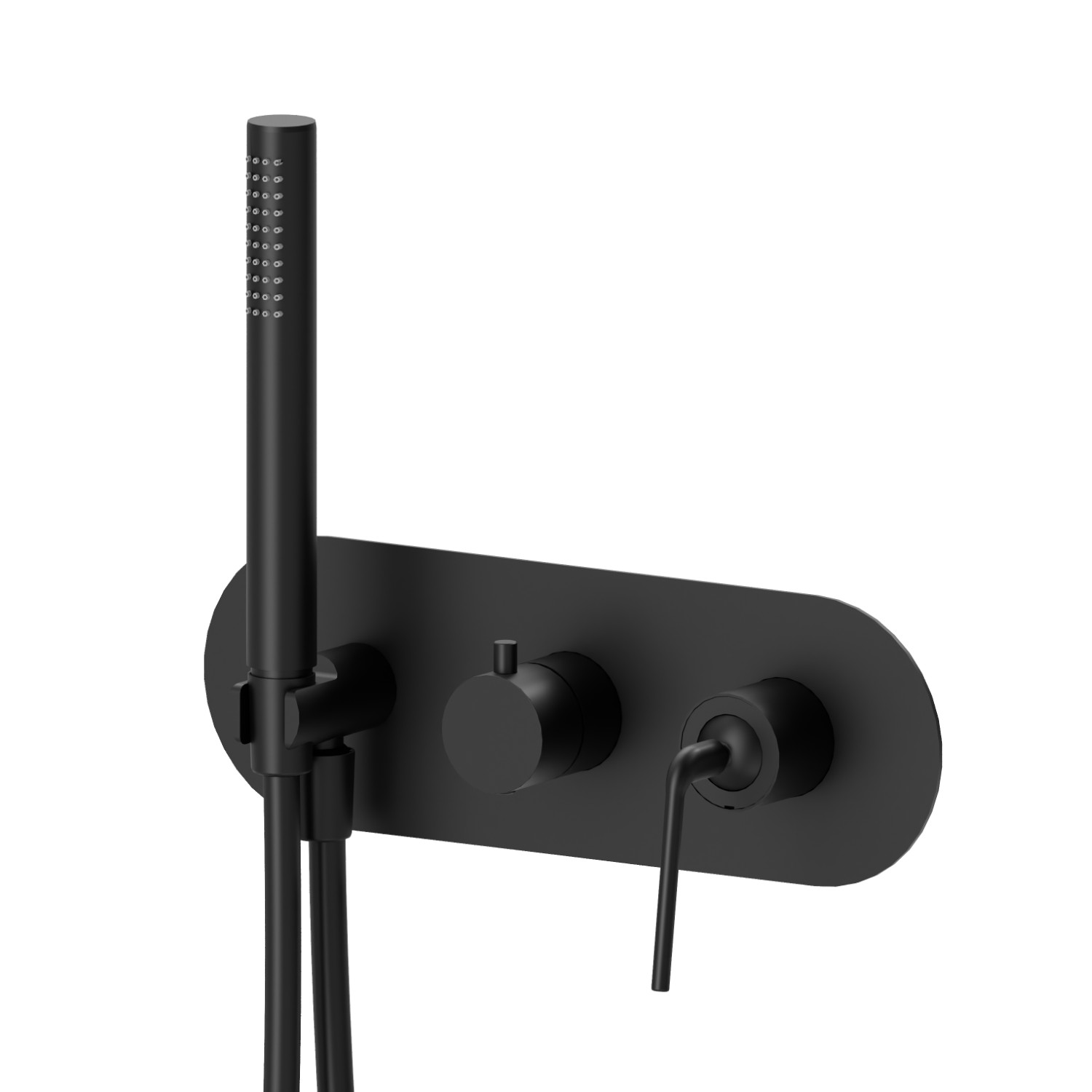 Complete concealed shower group - finish Matt Black