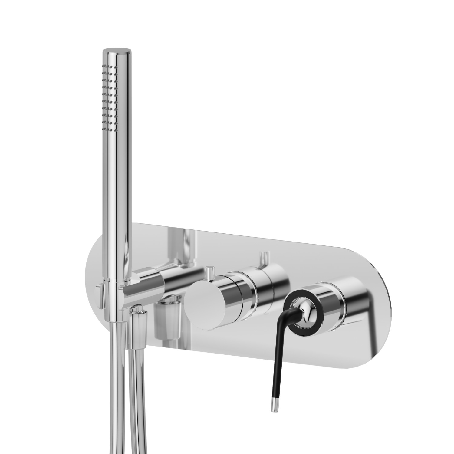Complete concealed shower group - finish Chrome - Matt Black