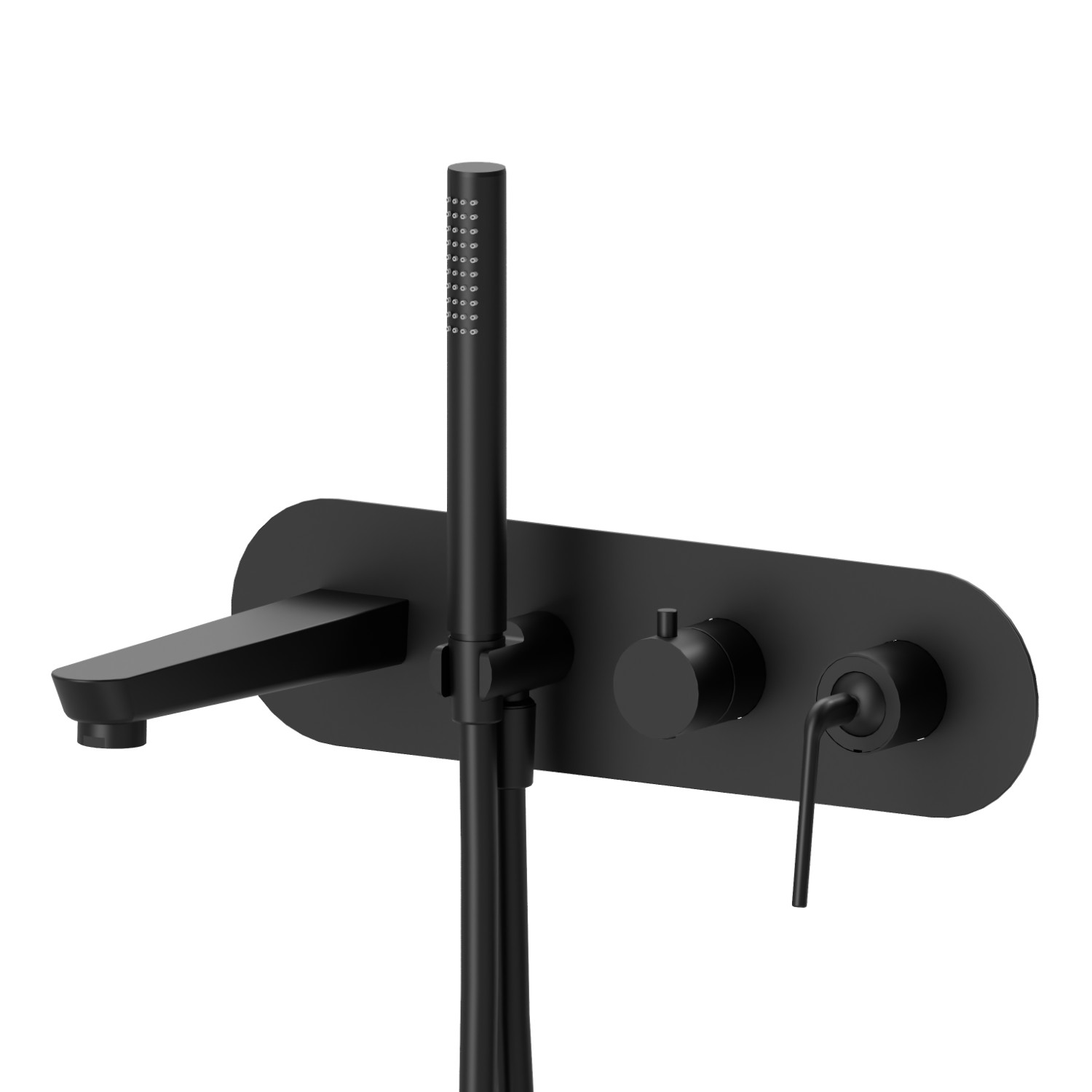 Complete concealed shower group - finish Matt Black