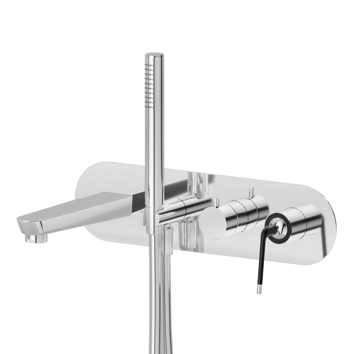 Complete concealed shower group - finish Chrome - Matt Black