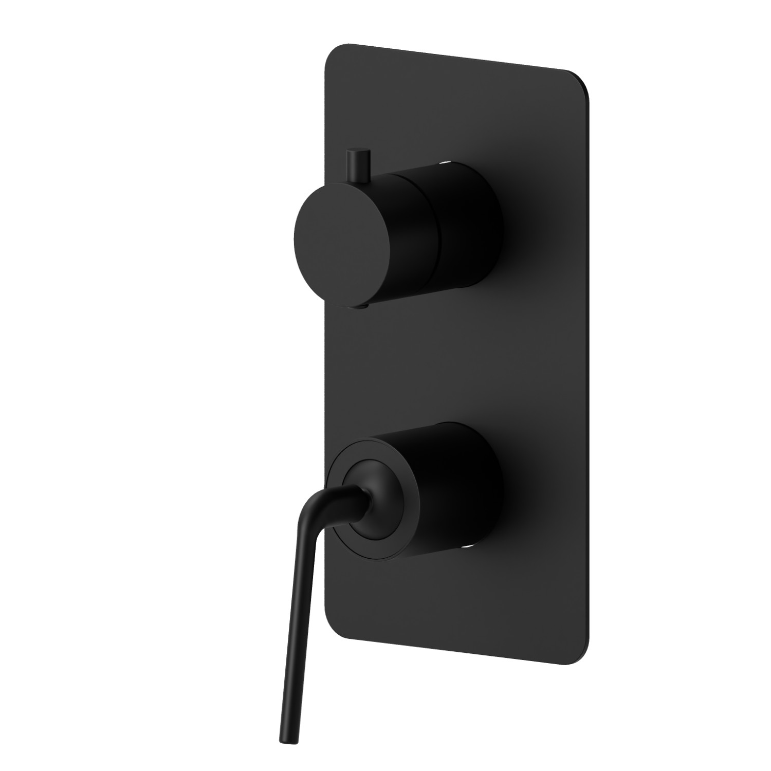 Einbau-einhebelmischer mit automatischer umstellung mit 2-wege, 1/2” ein- und ausgänge - oberfläche  Schwarz matt