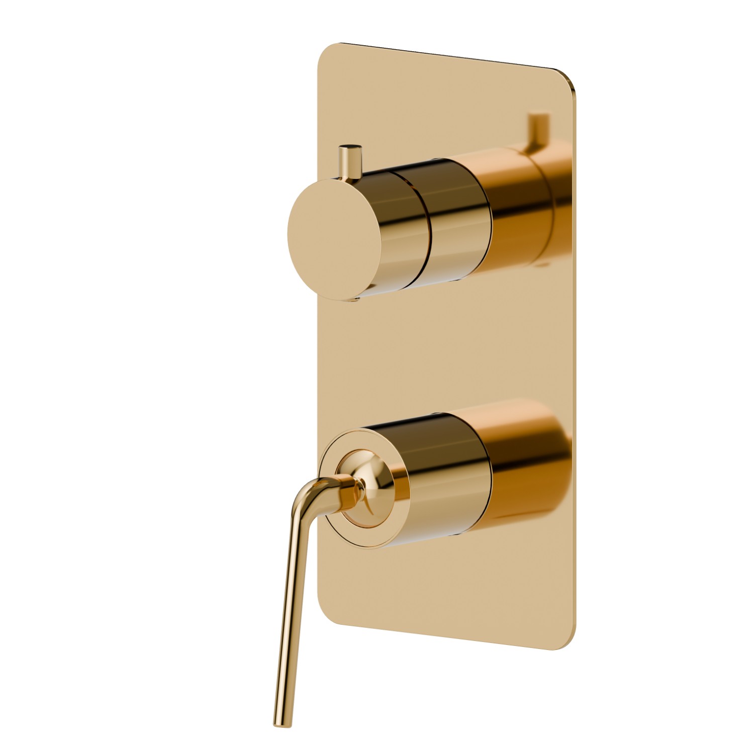 Single lever concealed mixer with 2 ways out automatic diverter - finish PVD Glossy Gold