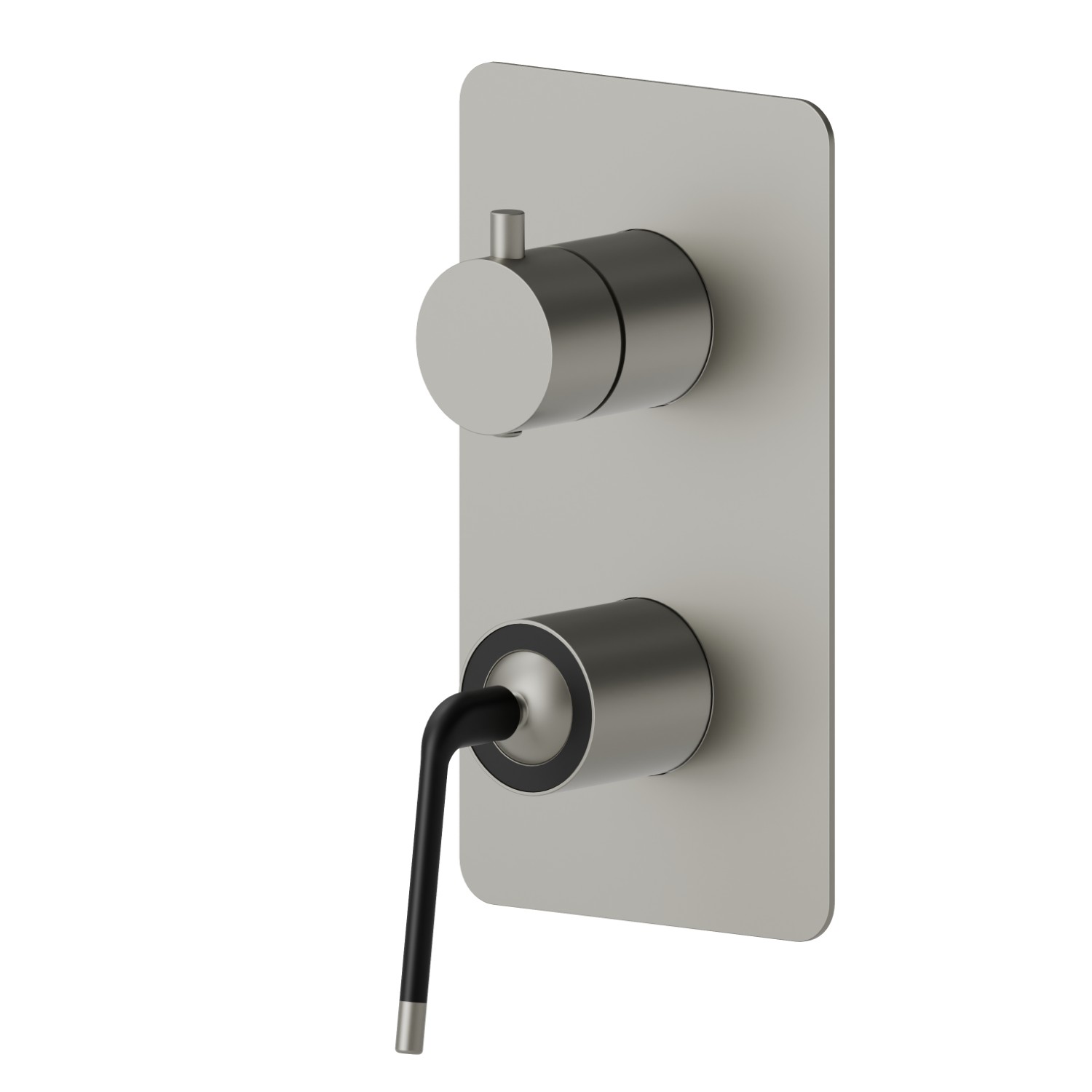 Einbau-einhebelmischer mit automatischer umstellung mit 2-wege, 1/2” ein- und ausgänge - oberfläche Titanium Satin - Schwarz matt