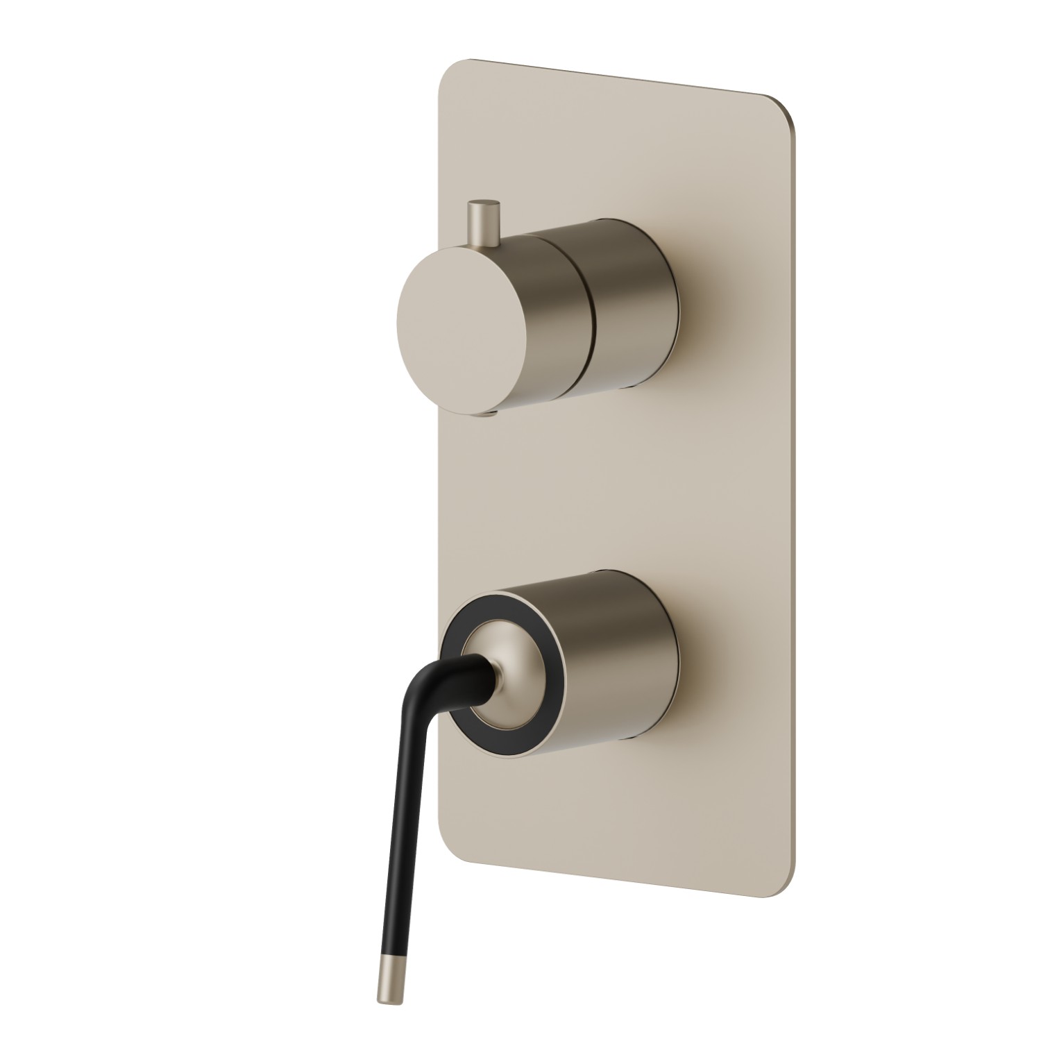 Einbau-einhebelmischer mit automatischer umstellung mit 2-wege, 1/2” ein- und ausgänge - oberfläche Gold Satin - Schwarz matt