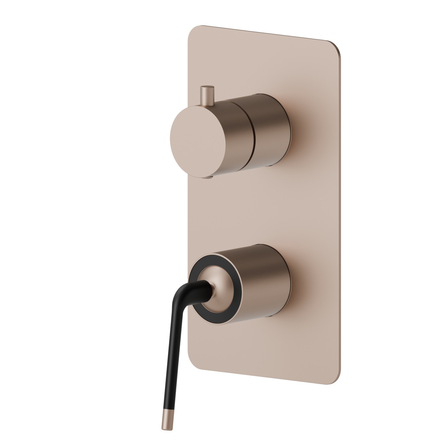 Einbau-einhebelmischer mit automatischer umstellung mit 2-wege, 1/2” ein- und ausgänge - oberfläche Copper Satin - Schwarz matt
