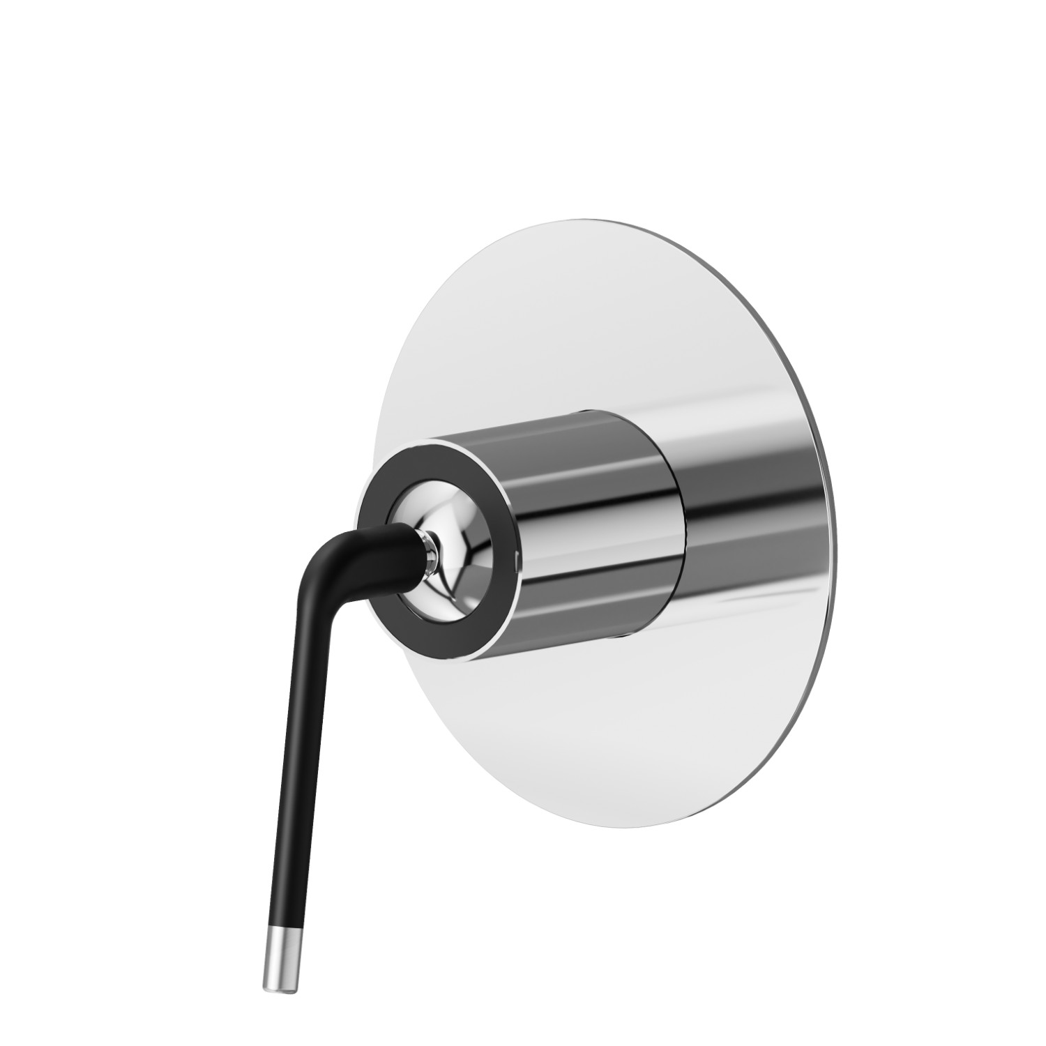 One way out single lever concealed mixer, 1/2” connections. External part - finish Chrome - Matt Black
