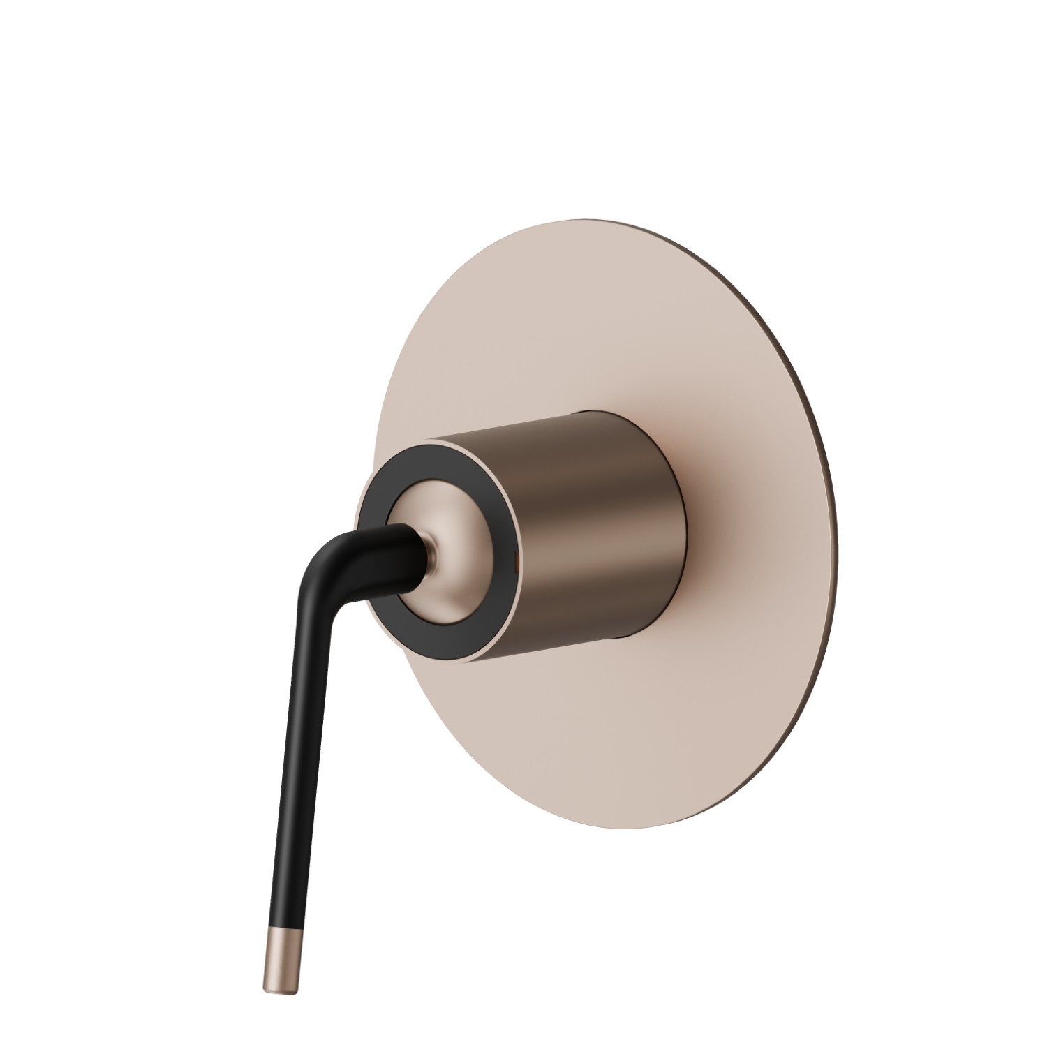 One way out single lever concealed mixer, 1/2” connections. External part - finish Copper Satin - Matt black