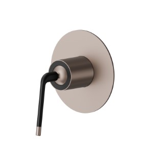 One way out single lever concealed mixer, 1/2” connections. External part - finish Copper Glossy