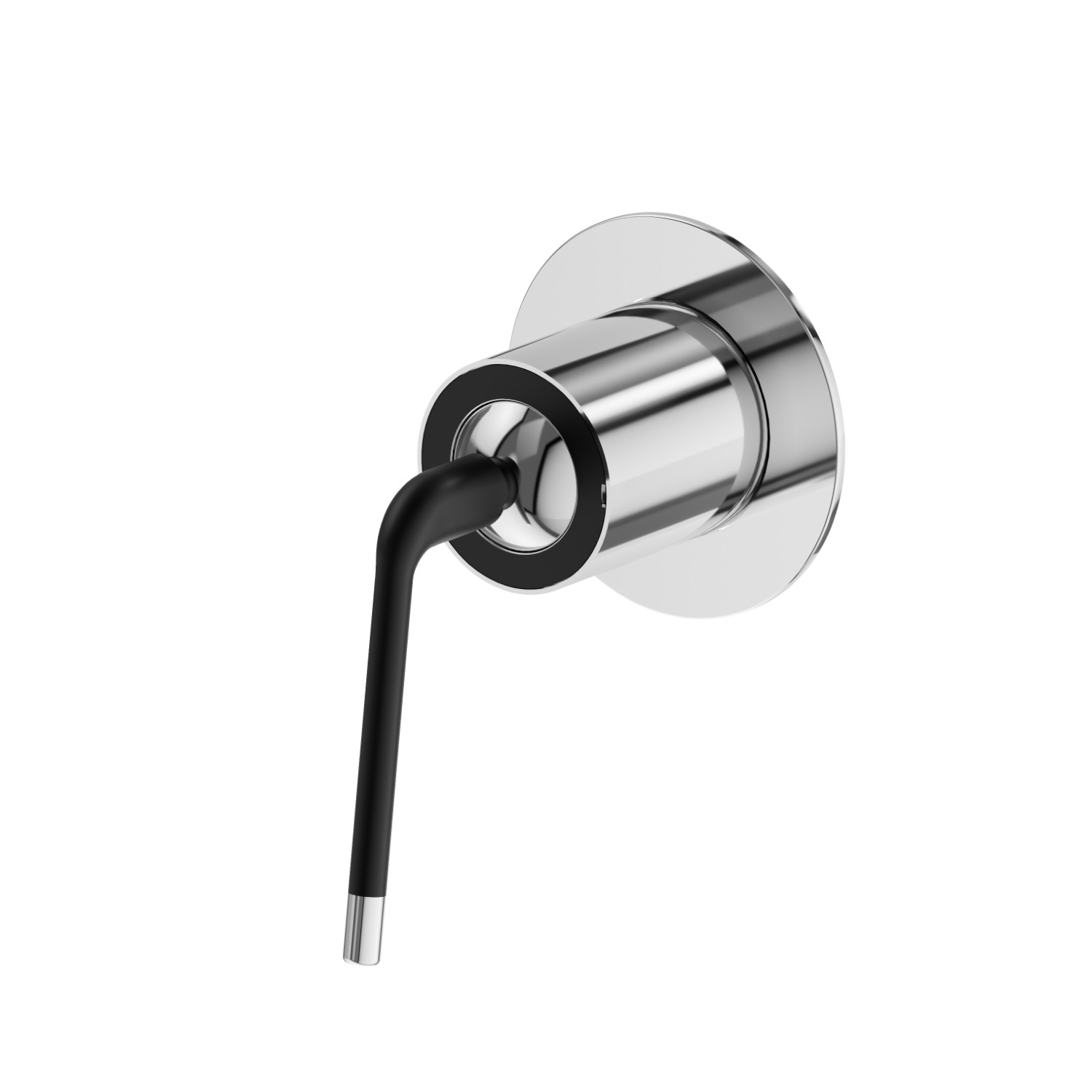 One way out single lever concealed mixer, 1/2” connections. Ø70. External part - finish Chrome - Matt Black