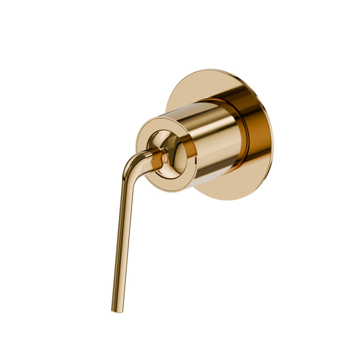 One way out single lever concealed mixer, 1/2” connections. Ø70. External part - finish PVD Glossy Gold