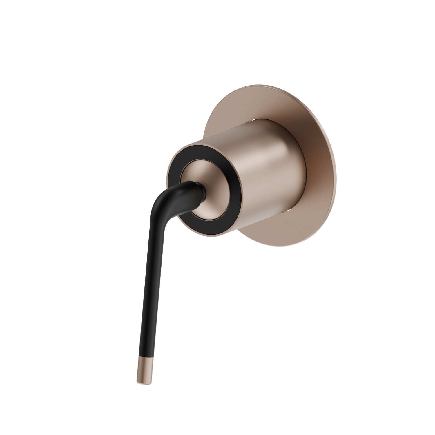 One way out single lever concealed mixer, 1/2” connections. Ø70. External part - finish Copper Satin - Matt black