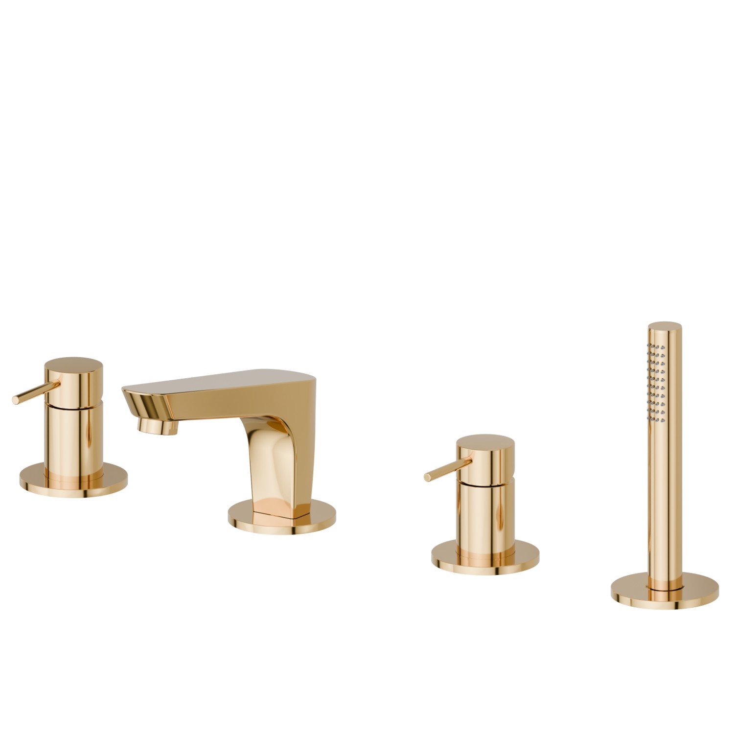 Gruppo bordo vasca 4 fori - finitura PVD Glossy Gold