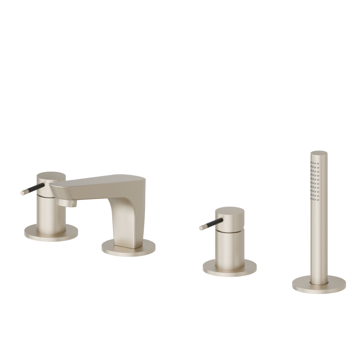 Mitigeur bain douche 4 trous bord de baignoire - finition Gold Satin - Matt black