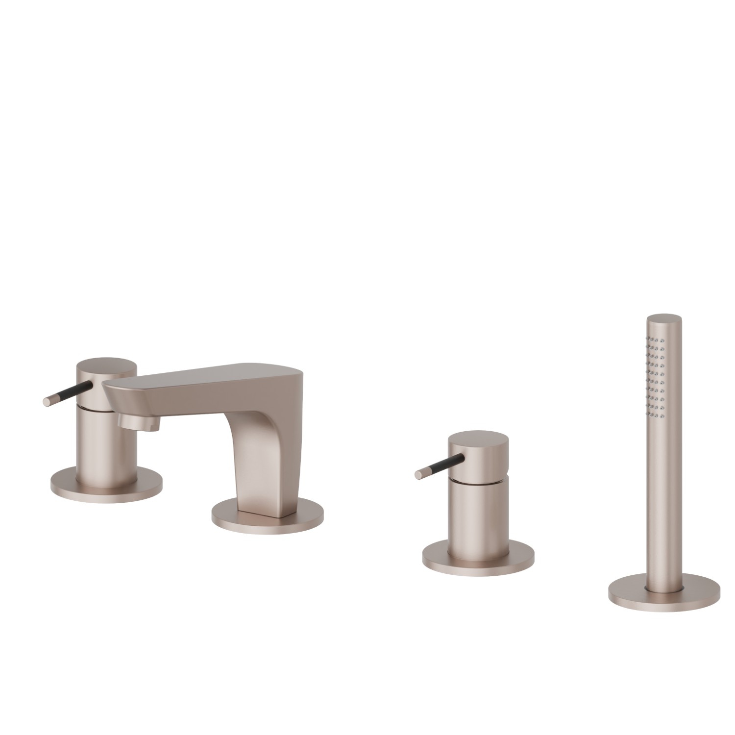 4-hole complete set of deck-mounted mixer - finish Copper Glossy