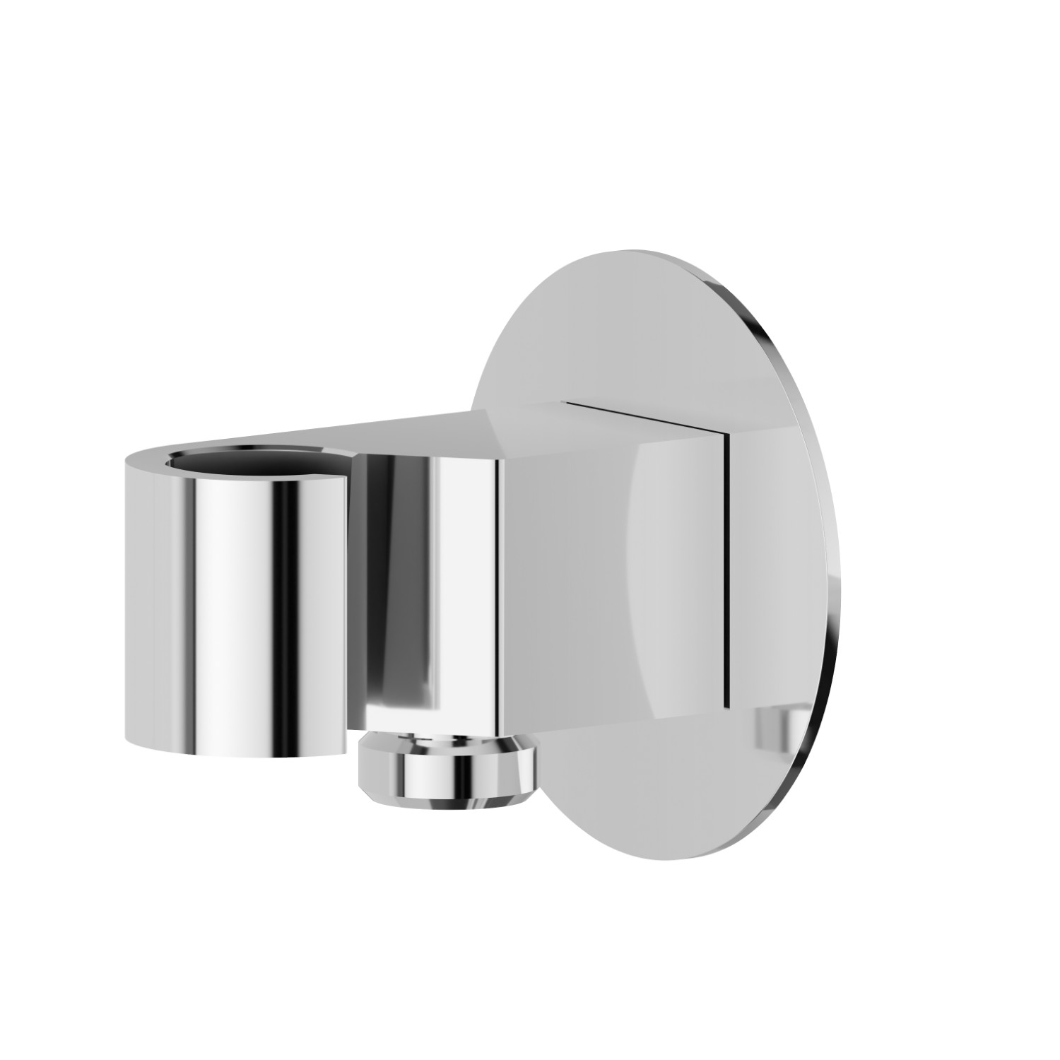 Supporto fisso a parete con presa acqua da 1/2”.
Ø70mm. - finitura Cromo
