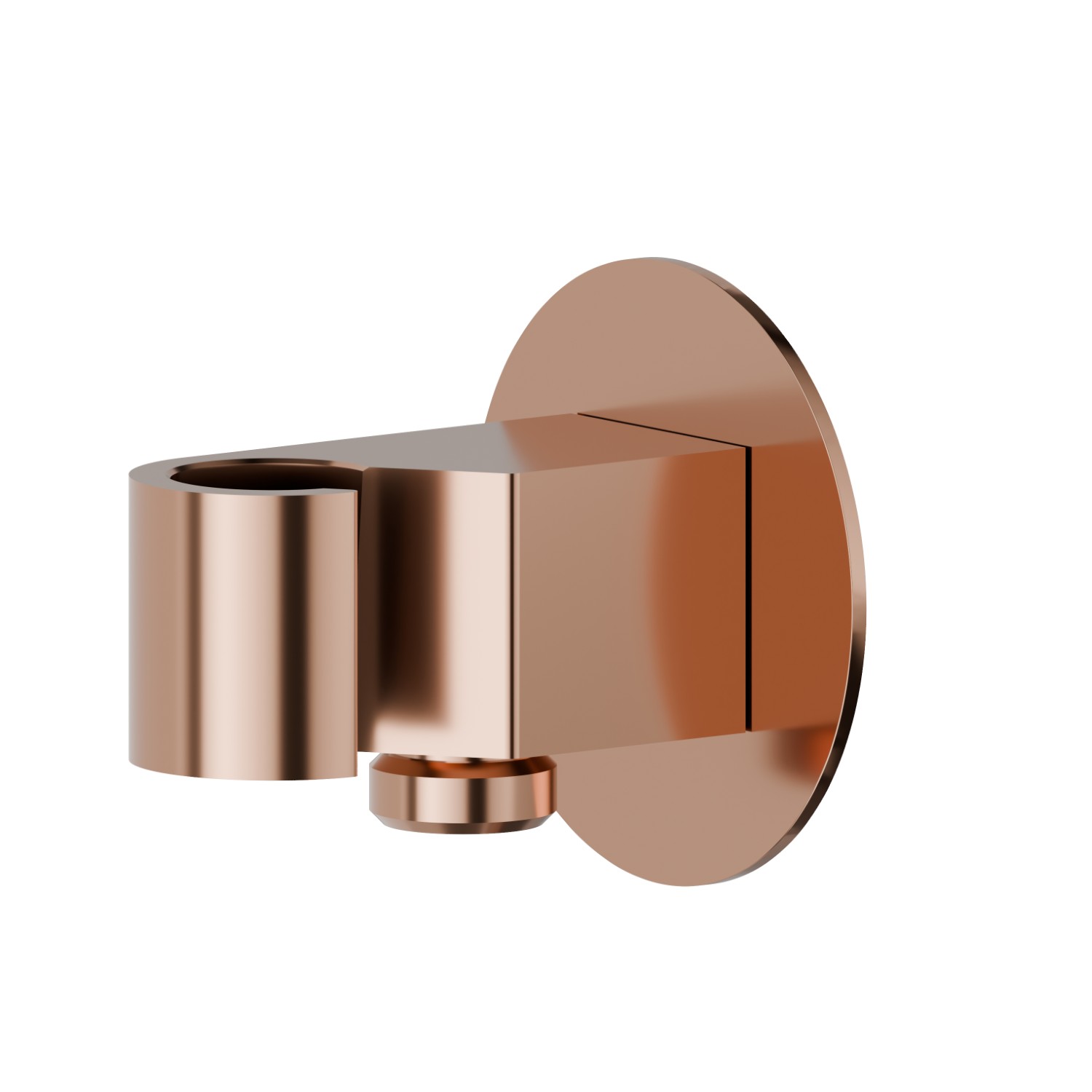 Supporto fisso a parete con presa acqua da 1/2”.
Ø70mm. - finitura PVD Copper Bronze