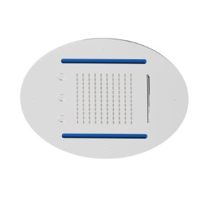 Steel round concealed head shower with raining jet, waterfall jet, atomizer jets and multicolor automatic lighting system. Ø 400 mm - finish Chrome