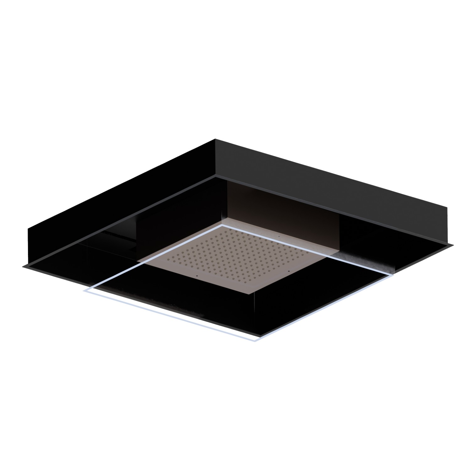 Soffione ad incasso in acciaio INOX AISI 316 con getto a pioggia e sistema di illuminazione per la cromoterapia. Completo di pulsante. - finitura Copper Glossy