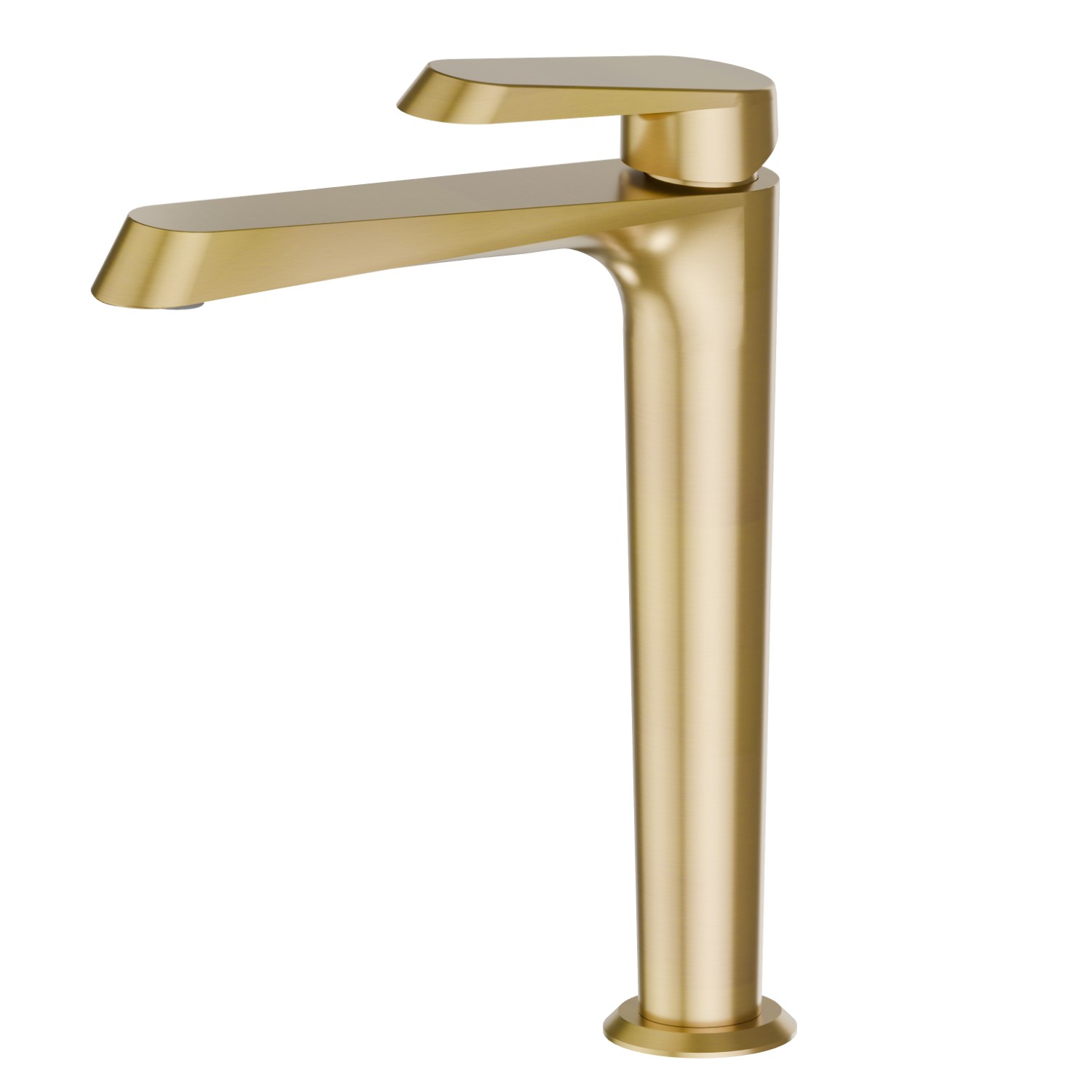 Single lever basin mixer, high version, for above counter basin - finish PVD Brushed Gold