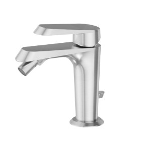 Single lever bidet mixer - finish PVD Brushed steel
