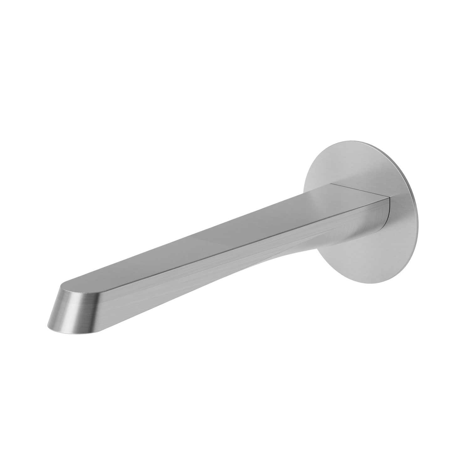 Wall spout for basin group with 1/2” connection - finish PVD Brushed steel