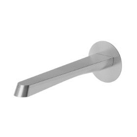 Wall spout for basin group with 1/2” connection - finish PVD Brushed steel