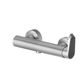 Single lever exposed shower mixer - finish PVD Brushed steel