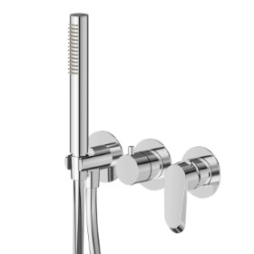 Complete concealed shower group. Ø70 - finish Chrome